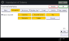Illustrazione della schermata sul pannello di controllo