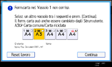 Illustrazione della schermata sul pannello di controllo