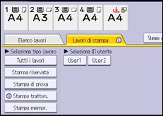 Illustrazione della schermata sul pannello di controllo
