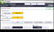 Illustrazione della schermata sul pannello di controllo