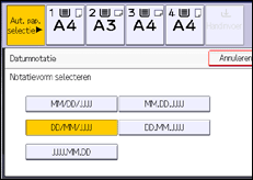 Schermafbeelding bedieningspaneel