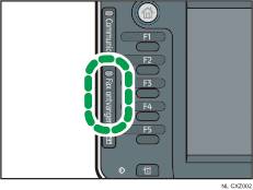 Illustratie van indicatielampje Fax ontvangen