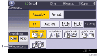 Genummerde afbeelding van het scherm van het bedieningspaneel