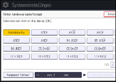 Schermafbeelding bedieningspaneel