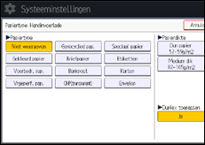 Schermafbeelding bedieningspaneel