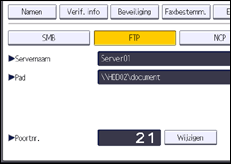 Schermafbeelding bedieningspaneel