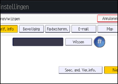 Schermafbeelding bedieningspaneel