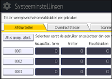 Schermafbeelding bedieningspaneel