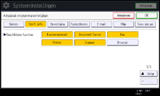 Schermafbeelding bedieningspaneel