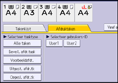 Schermafbeelding bedieningspaneel