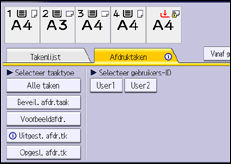 Schermafbeelding bedieningspaneel