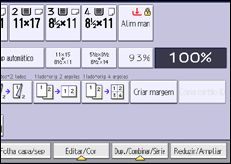 Ilustração da tela do painel de operação