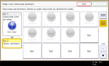 Il·lustració de pantalla del panell d'operacions