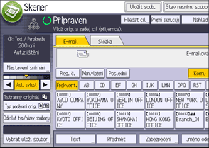 Ilustrace displeje ovládacího panelu