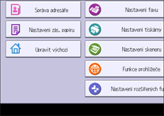 Ilustrace displeje ovládacího panelu