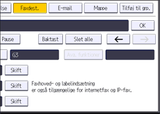 Illustration af skærmbilledet på betjeningspanelet