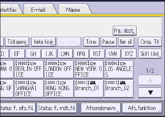 Illustration af skærmbilledet på betjeningspanelet