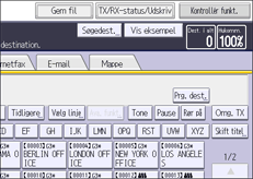 Illustration af skærmbilledet på betjeningspanelet