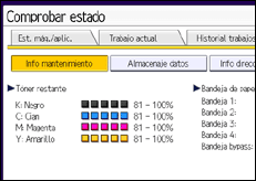 Ilustración de la pantalla panel de mandos