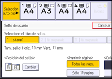 Ilustración de la pantalla panel de mandos