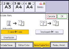 Ilustración de la pantalla panel de mandos