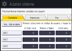 Ilustración de la pantalla panel de mandos