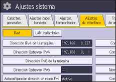 Ilustración de la pantalla panel de mandos