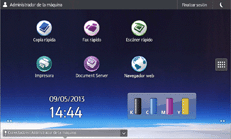 Ilustración de la pantalla panel de mandos