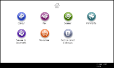 Illustration de l'écran du panneau de commande