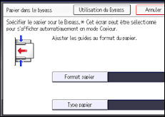 Illustration de l'écran du panneau de commande
