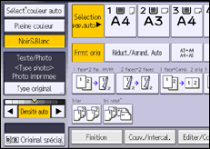 Illustration de l'écran du panneau de commande