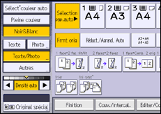 Illustration de l'écran du panneau de commande