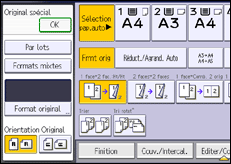 Illustration de l'écran du panneau de commande