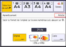 Illustration de l'écran du panneau de commande