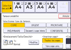 Illustration de l'écran du panneau de commande