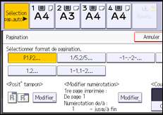 Illustration de l'écran du panneau de commande