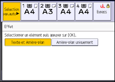 Illustration de l'écran du panneau de commande