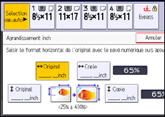 Illustration de l'écran du panneau de commande