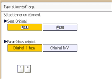 Illustration de l'écran du panneau de commande
