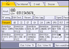 Illustration de l'écran du panneau de commande