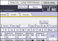 Illustration de l'écran du panneau de commande