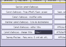 Illustration de l'écran du panneau de commande