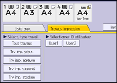 Illustration de l'écran du panneau de commande