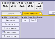 Illustration de l'écran du panneau de commande