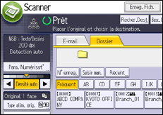 Illustration de l'écran du panneau de commande