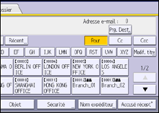 Illustration de l'écran du panneau de commande