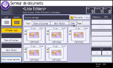 Illustration de l'écran du panneau de commande