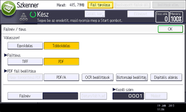 A kezelőpanel ismertetése