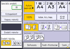 A kezelőpanel ismertetése