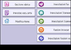 Illustrazione della schermata sul pannello di controllo